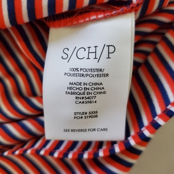 CAbi Blouse‎ Small Franklin Red Striped Top Pockets Lightweight Longsleeve - Picture 5 of 8